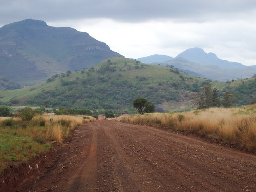 We're cycling down the road in Africa.